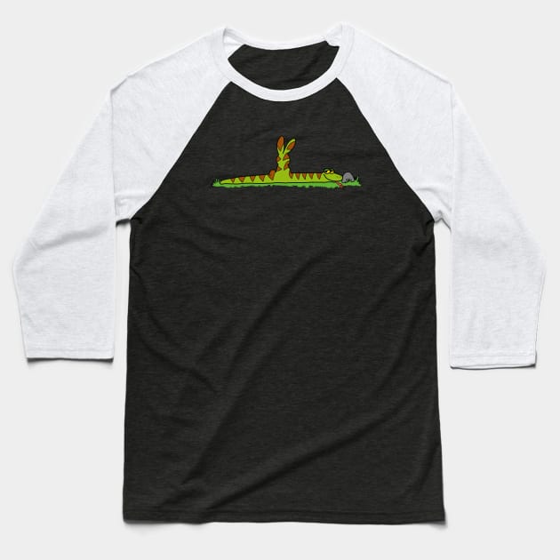 Snake eaten bunny Baseball T-Shirt by wolfmanjaq